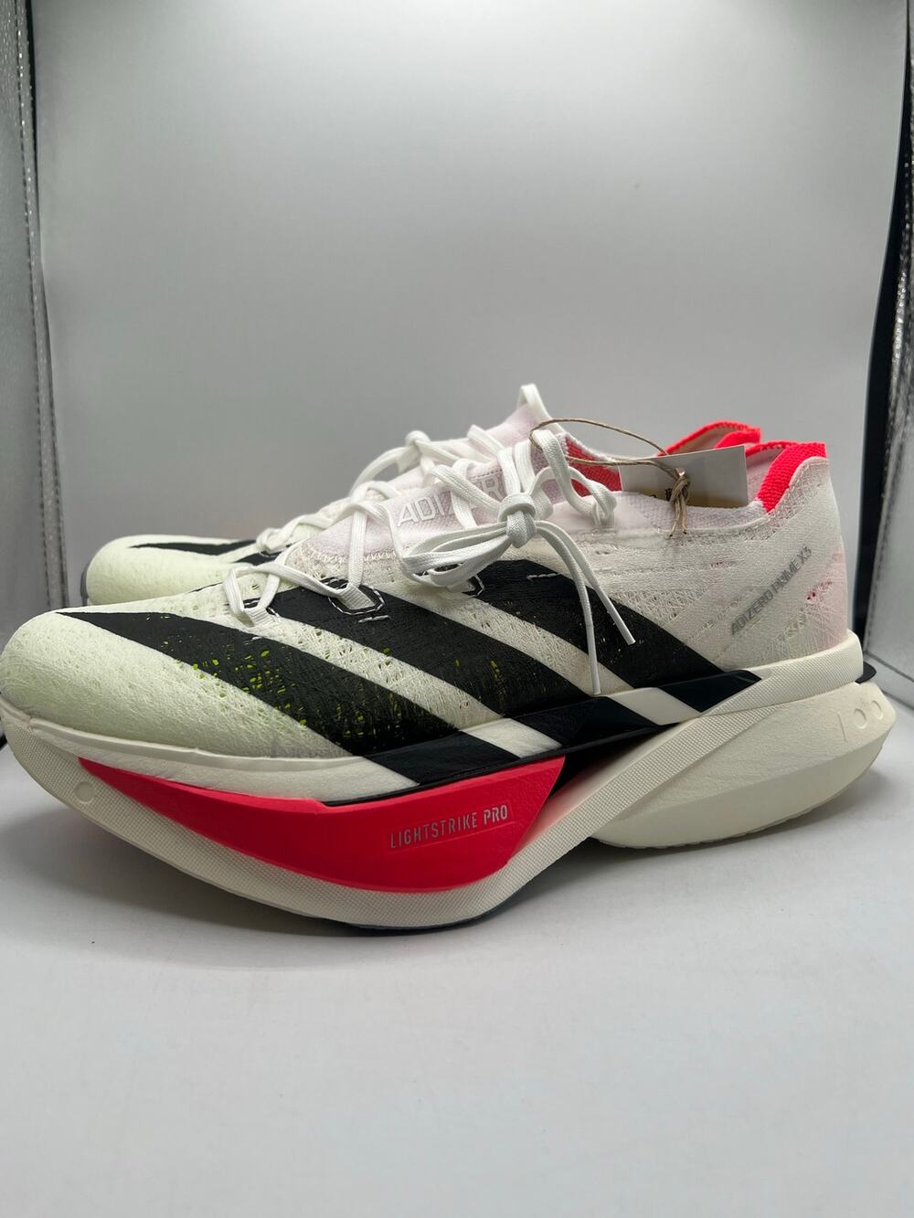 Adidas Adizero Prime X 3.0 Strung ‘White Black Lucid Red’ size 8.5 mens